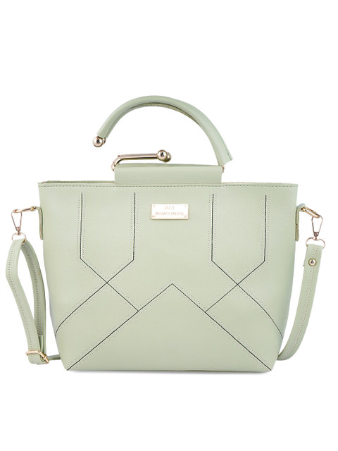 

WOMEN MARKS Sea Green Solid Handheld Bag