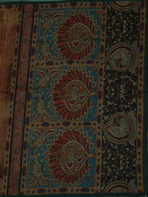 

Pothys Brown Printed Jute Silk Saree