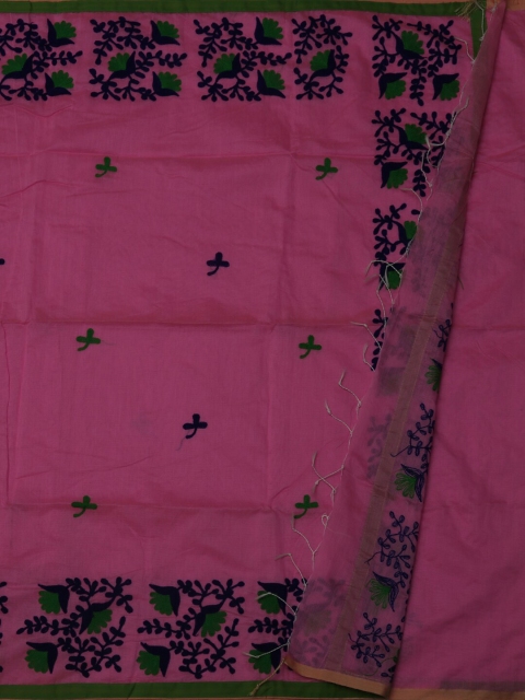 

Pothys Pink Embroidered Jute Cotton Saree