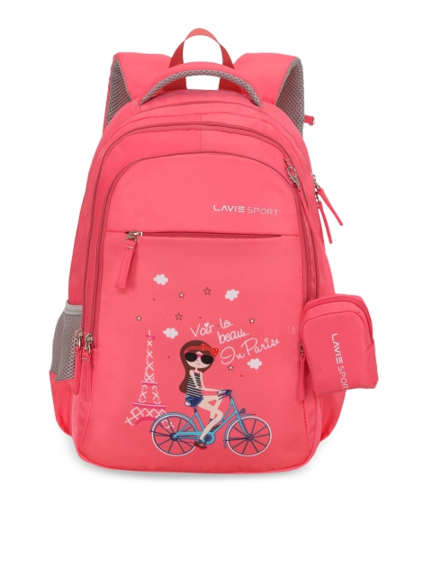 

LAVIE SPORT Women Pink & Off-White Graphic Backpack