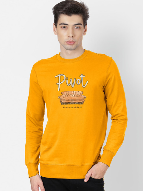

Free Authority Men Yellow Friends Print Sweatshirt