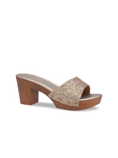 

Inc 5 Women Gold-Toned Solid Block Heels