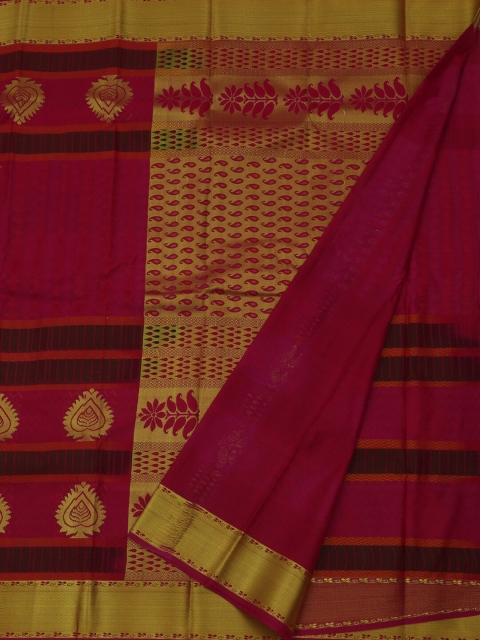 

Pothys Magenta & Black Art Silk Woven Design Saree