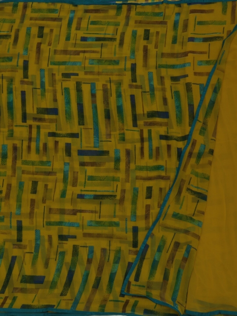 

Pothys Yellow Woven Design Poly Georgette Saree