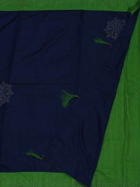 

Pothys Blue & Green Poly Silk Checked Saree