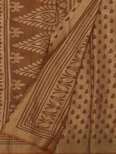 

Pothys Brown Woven Design Poly Georgette Saree