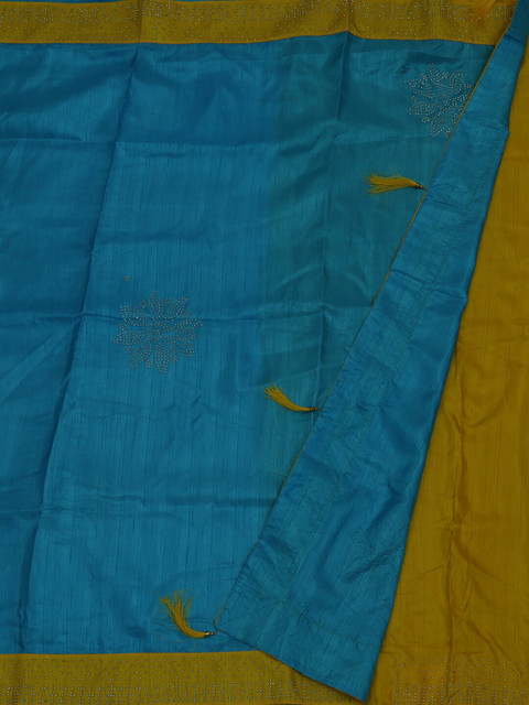 

Pothys Blue Woven Design Poly Silk Saree