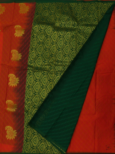 

Pothys Orange & Green Art Silk Woven Design Saree