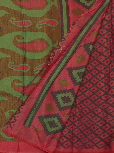 

Pothys Grey & Pink Poly Georgette Printed Saree