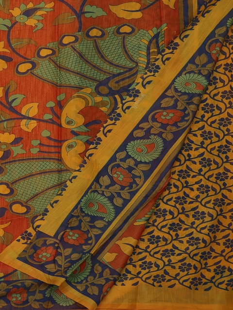 

Pothys Yellow & Orange Poly Georgette Printed Saree