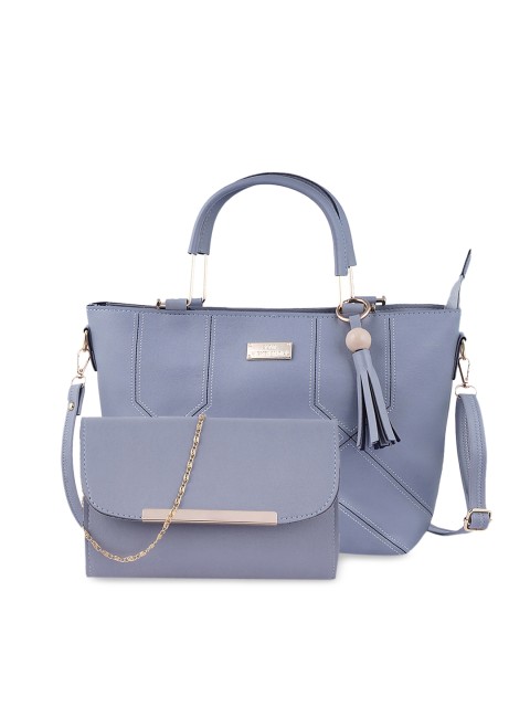 

WOMEN MARKS Grey Solid Handheld Bag With Pouch