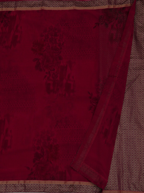 

Pothys Maroon Striped Poly Georgette Saree