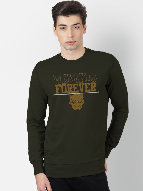 

Free Authority Men Olive Green Printed Sweatshirt