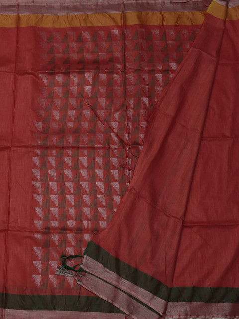 

Pothys Peach-Coloured Woven Design Linen Blend Saree