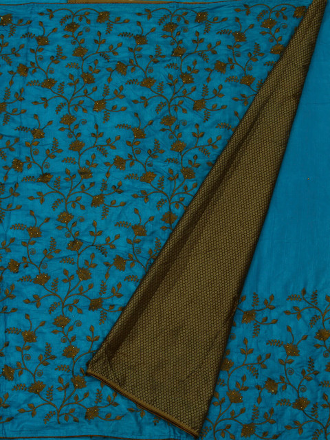 

Pothys Blue Embroidered Saree