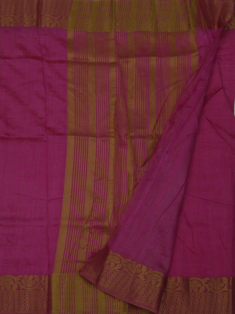 

Pothys Magenta & Gold-Toned Jute Silk Solid Saree