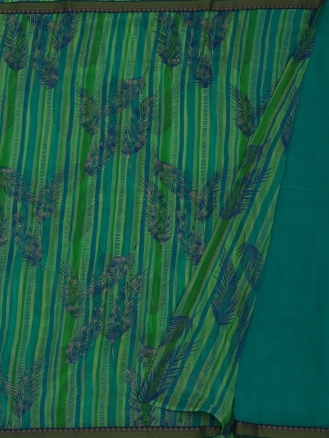 

Pothys Green & Blue Poly Georgette Printed Saree