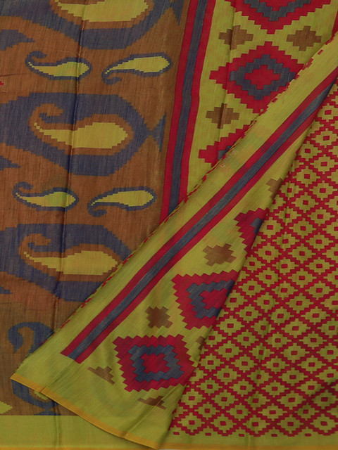 

Pothys Magenta & Green Poly Georgette Woven Design Saree