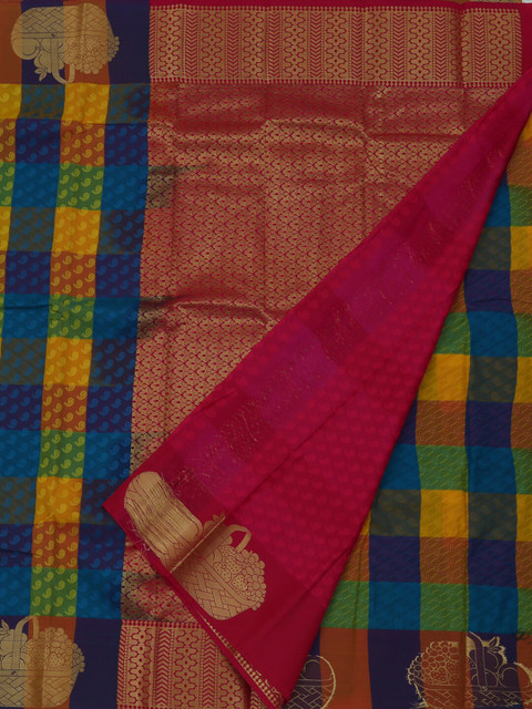 

Pothys Multicoloured Checked Saree, Multi