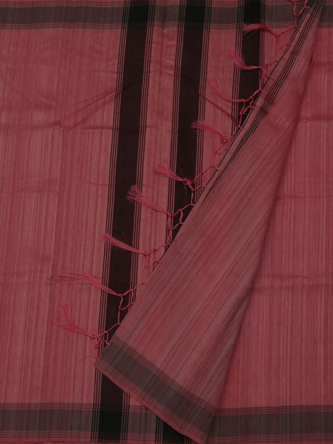 

Pothys Pink & Black Jute Silk Checked Saree