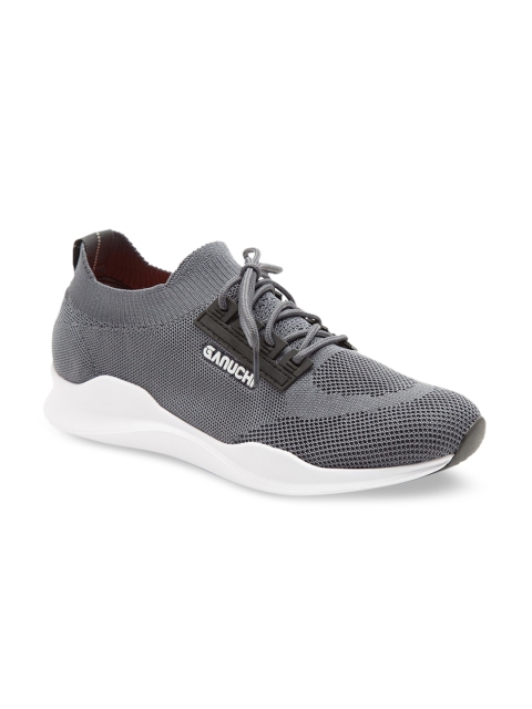 

Ganuchi Men Grey Mesh Running Shoes