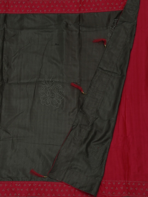 

Pothys Grey Embellished Poly Silk Saree
