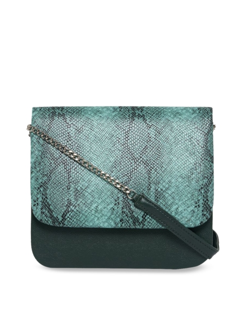 

Tokyo Talkies Blue & Green Textured Embellished Clutch