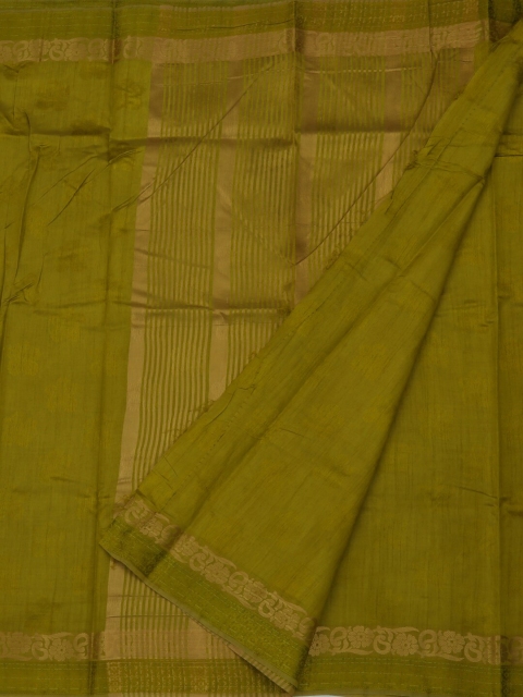 

Pothys Olive Green Striped Jute Silk Saree
