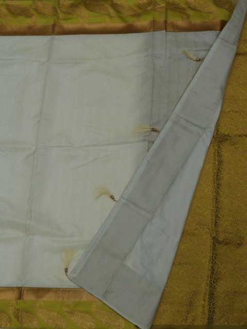 

Pothys Cream-Coloured & Yellow Art Silk Solid Saree