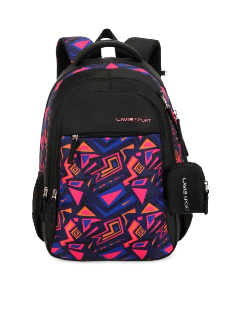

LAVIE SPORT Women Black & Pink Geometric Backpack