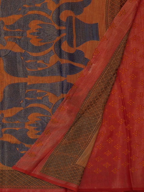 

Pothys Orange & Red Poly Georgette Woven Design Saree