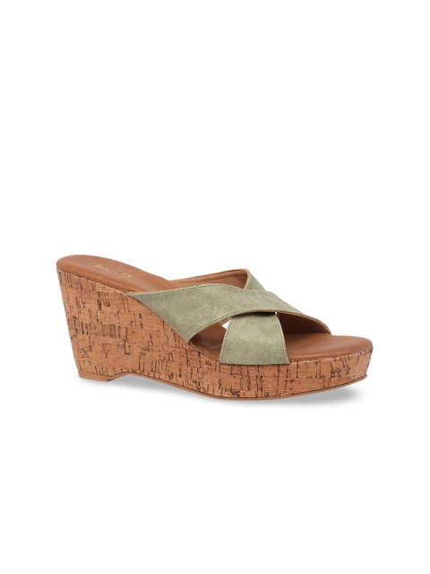 

Inc 5 Women Green Solid Sandals
