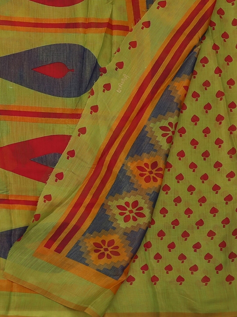 

Pothys Green & Pink Poly Georgette Woven Design Saree