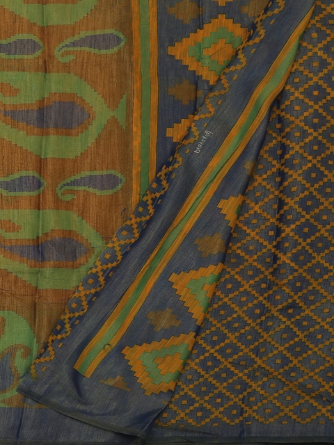

Pothys Yellow & Grey Poly Georgette Woven Design Saree