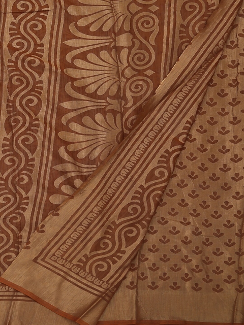 

Pothys Brown Embroidered Poly Georgette Saree
