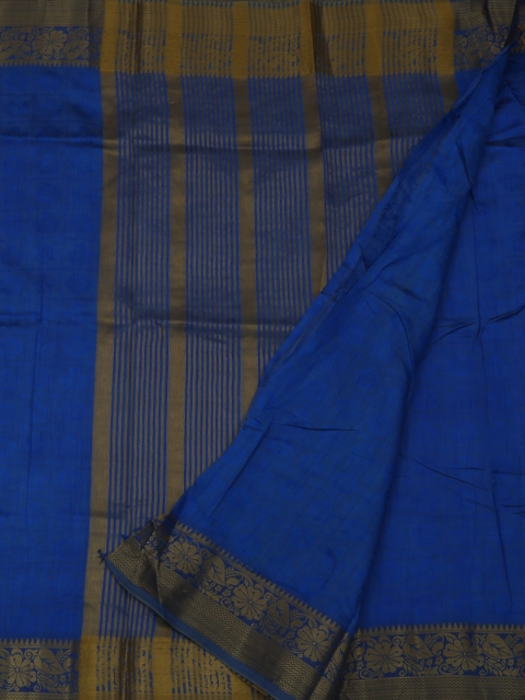 

Pothys Blue Woven Design Jute Silk Saree