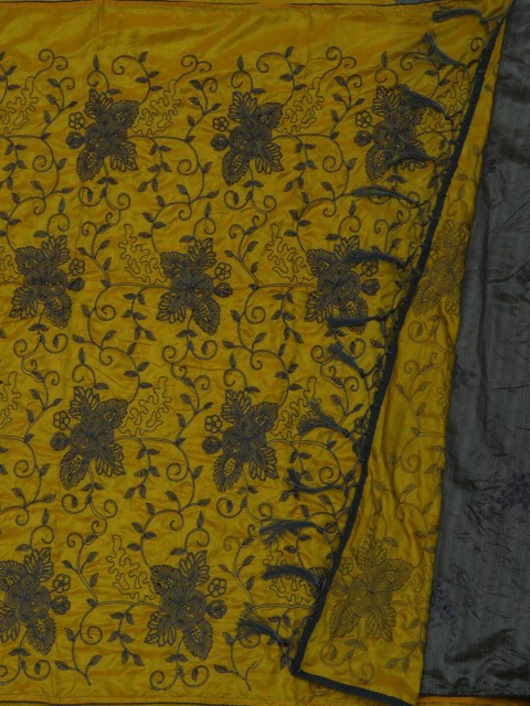 

Pothys Yellow & Grey Art Silk Woven Design Saree