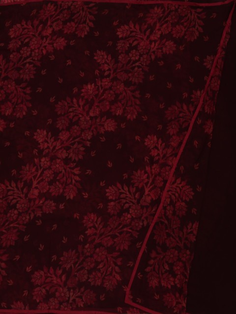 

Pothys Maroon Printed Poly Georgette Saree