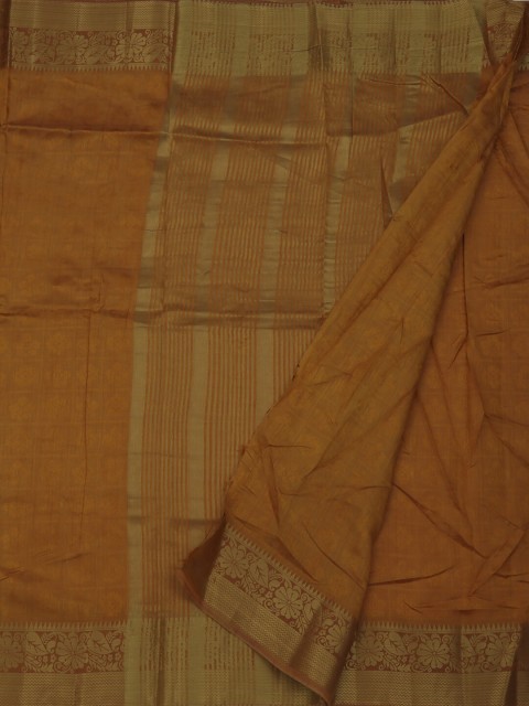 

Pothys Gold-Toned & Gold-Toned Jute Silk Solid Saree