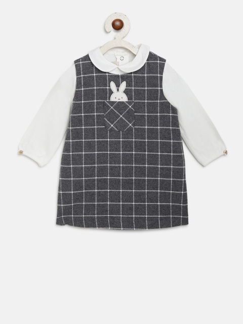 

Chicco Girls Charcoal Grey & White Checked Dress with Top