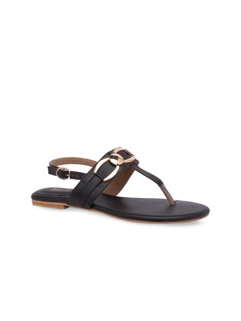 

Inc 5 Women Black Solid Synthetic Suede Open Toe Flats