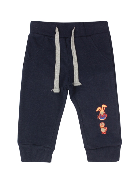 

FLENZA Boys Navy Blue Solid Slim-Fit Joggers
