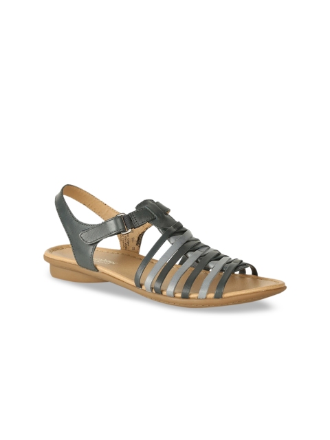 

Naturalizer Women Grey Solid Leather Toe Flats