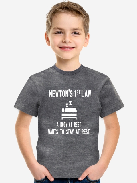 

MAGIC TEES Boys Grey Printed Round Neck T-shirt