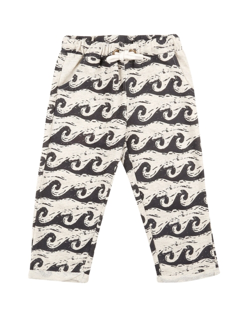 

Donuts Infant Boys Off White & Black Printed Track Pants