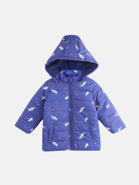 

Beebay Boys Blue Printed Puffer Jacket