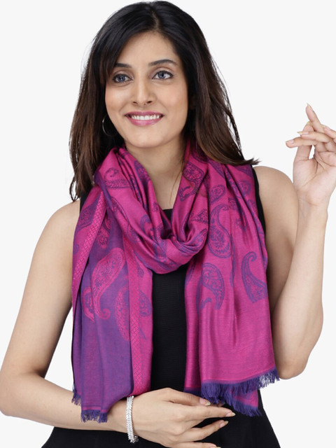

Scarves & Glitters Women Magenta Woven Design Stole