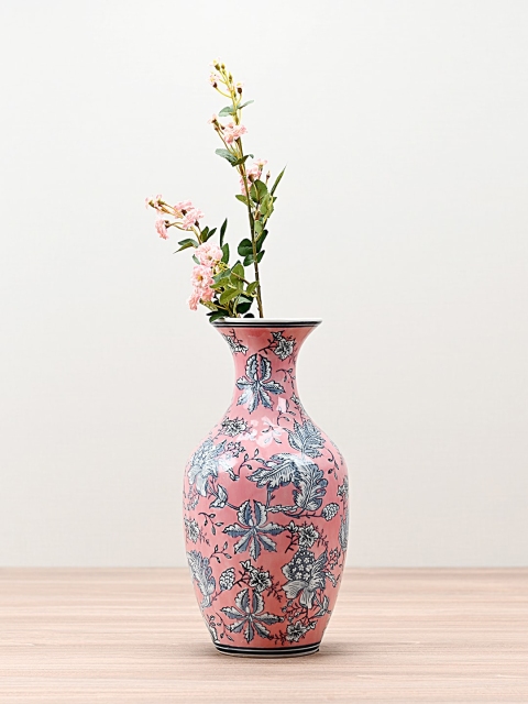 

Pure Home and Living Pink & Blue Floral Printed Large Ceramic Vase