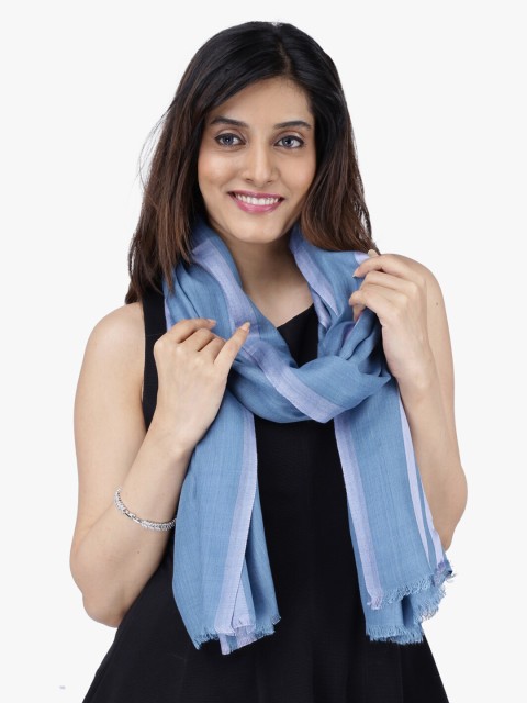 

Scarves & Glitters Women Blue Solid Stole
