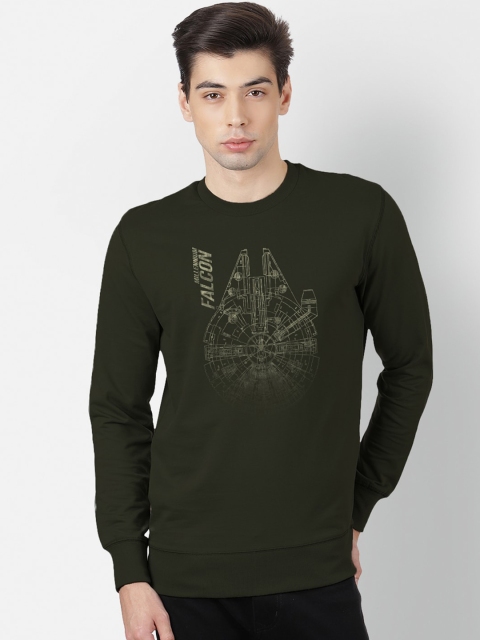 

Free Authority Men Olive Green Star Wars Print Sweatshirt
